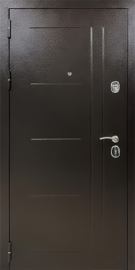 Входная квартирная дверь с выдавленным рисунком и порошковым окрашиванием антик